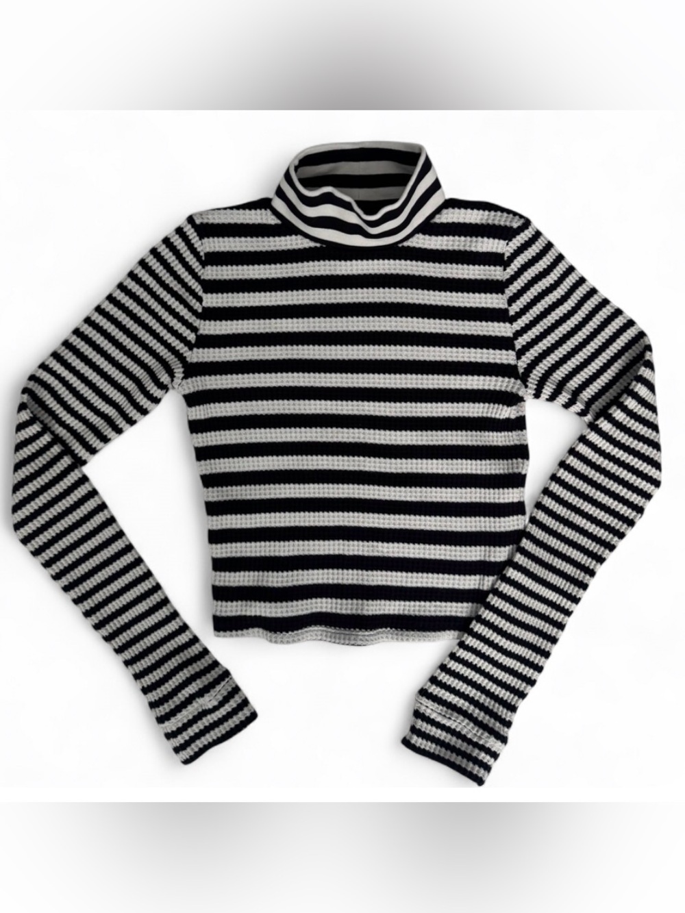 Aerie Black & White Waffle Knit
